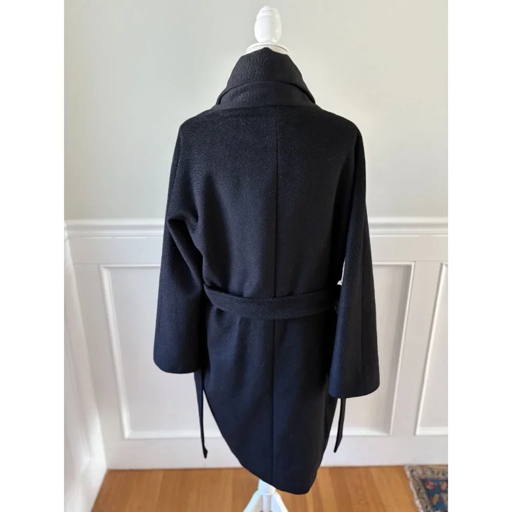 Max Mara Black 100% Camel Hair Shawl Collar Belted Coat MINT - Picture 5 of 7